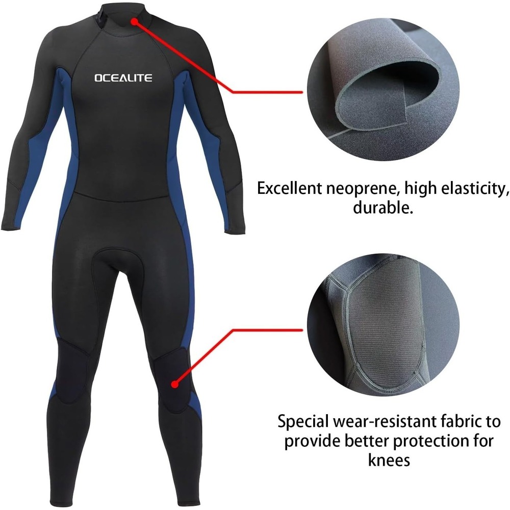 Ocealite Men's 3mm Full Wetsuit Blue Size Large Neoprene Diving Surfing - Picture 2 of 4